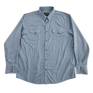 Gibson Trading Co Shirt Size Men's XL Blue Long Sleeve Button Up Cowboy Rodeo